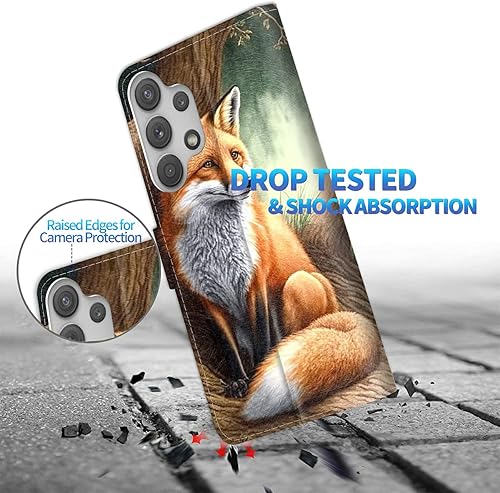 Miniatura 6 de Funda tipo cartera de piel para Galaxy A53 5G, cierre magnético, funda con tapa con ranura para tarjeta de bloqueo RFID, función atril, a prueba de