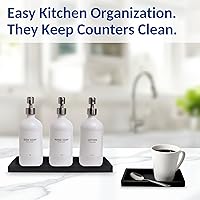 Vista 6 de Bandeja de Encimera y Tocador - 2 Piezas (11" y 7") Bandejas de Silicona Irrompibles para Cocina y Baño para Encimera, Bandeja para Dispensador