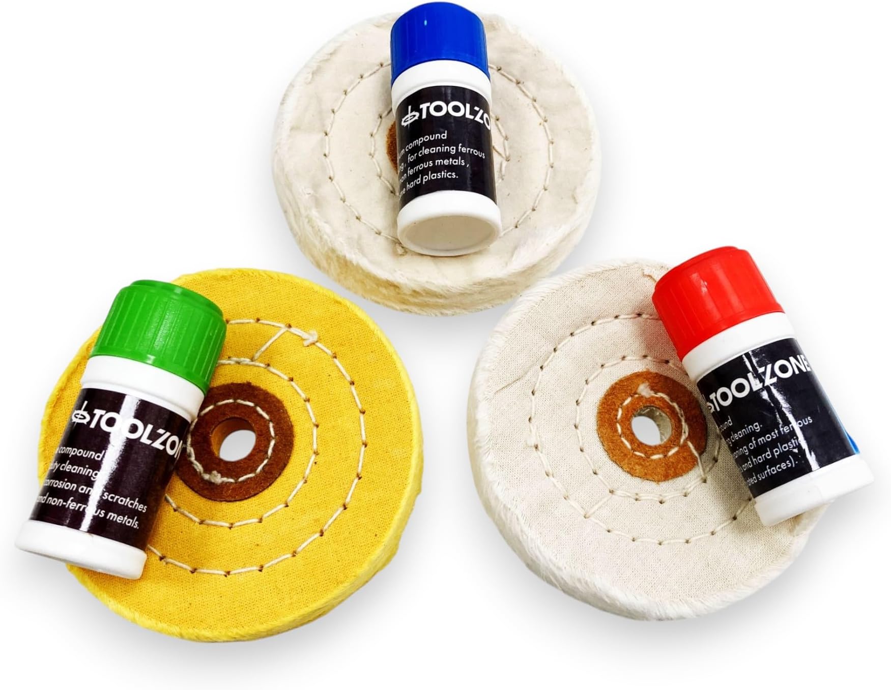 Toolzone 7pc Cleaning And Polishing Set (Wheels And Compounds)