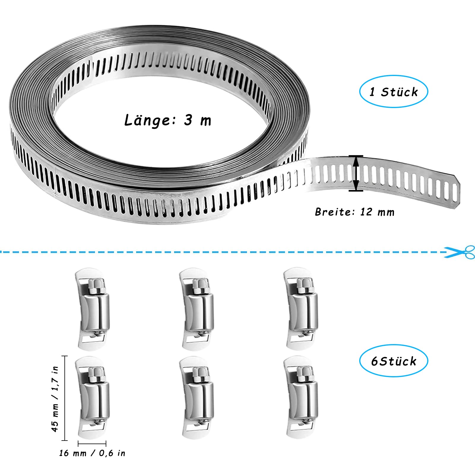 Fascette Stringitubo In Acciaio Inox 304 - 20 Pezzi, Regolabili A Doppio Filo Per Idraulica E Meccanica - Foto 11