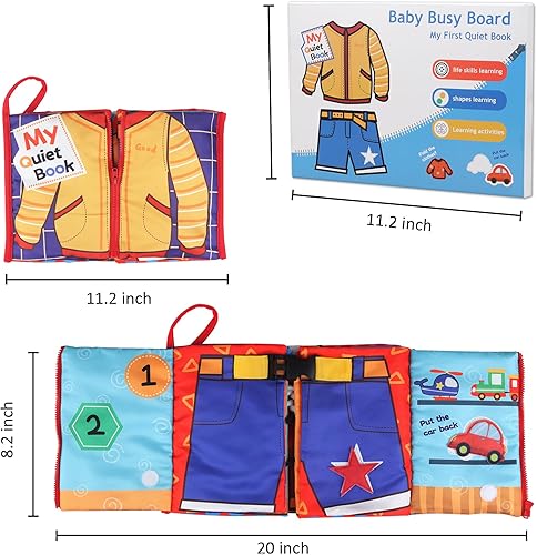 Miniatura 6 de Tablero Montessori para niños pequeños, juguetes educativos, actividades de aprendizaje, libros ocupados, regalos para niños de 1, 2, 3, 4 años,