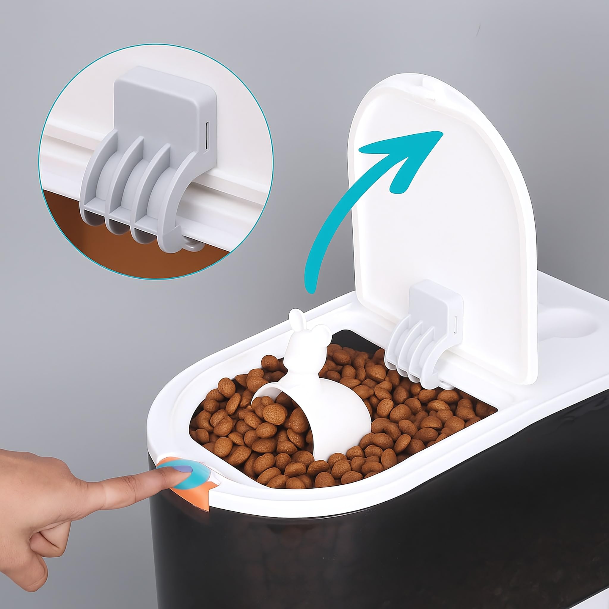 Belle Vous Contenedor Pienso para Mascotas con Pala - Botes de Plastico con Tapa - Contenedor Comida Perro, Gato, Aves y Más - Guarde 5 kg Alimentos de Mascota o 10 kg