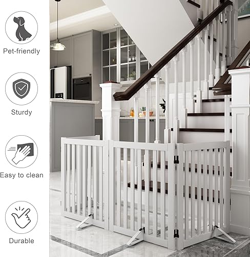 Miniatura 4 de Pies de soporte de metal independientes para mascotas (versión reforzada), patas de soporte triangulares con ventosa juego de 2 para puerta plegable