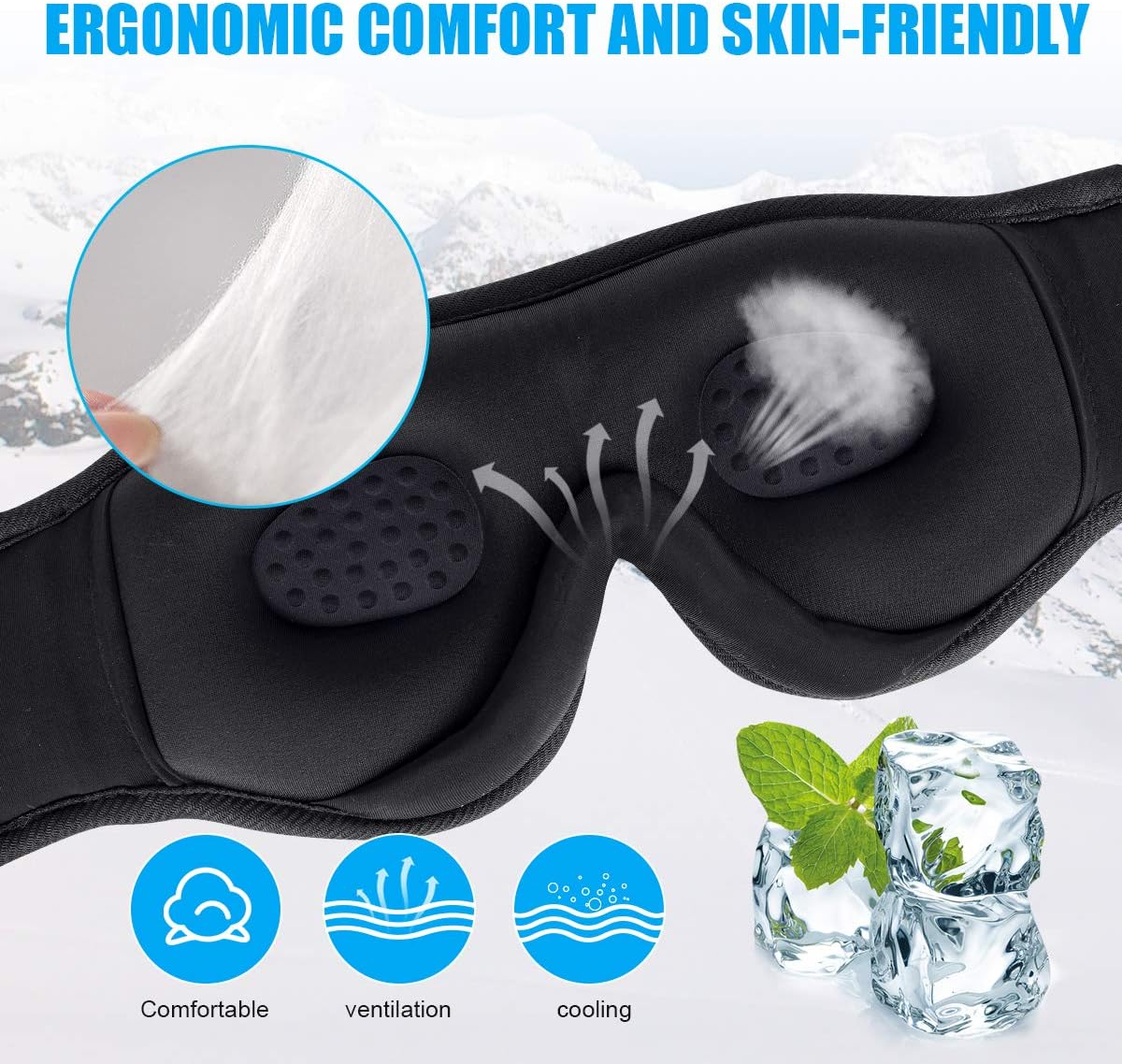 MUSICOZY Sleep Headphones, 3D Sleep Mask Bluetooth Wireless Sleeping Headphones Earbuds Built-in HD Ultra Soft Thin Speakers Microphones for Side Sleepers Men Women Cool Gadgets Unique Gifts : Electronics