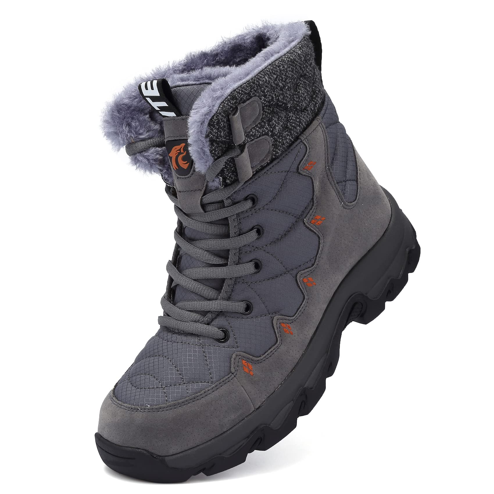Unitysow Stivali da Neve Uomo Donna Caldi Pelliccia Stivali da Invernali Outdoor Impermeabili Scarpe da Neve Casual Stringate Stivaletti Scarpe da Inverno
