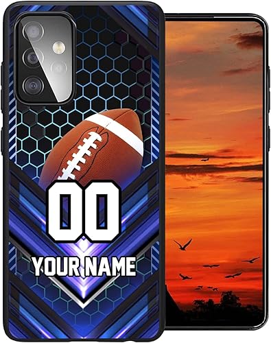 Miniatura 3 de Personalized Football vs Name Number America Flag Decor Rubber Cover Phone Case for Samsung Galaxy A15A25A14A5A53A03SA02SA12A13A32A42A51A52A71