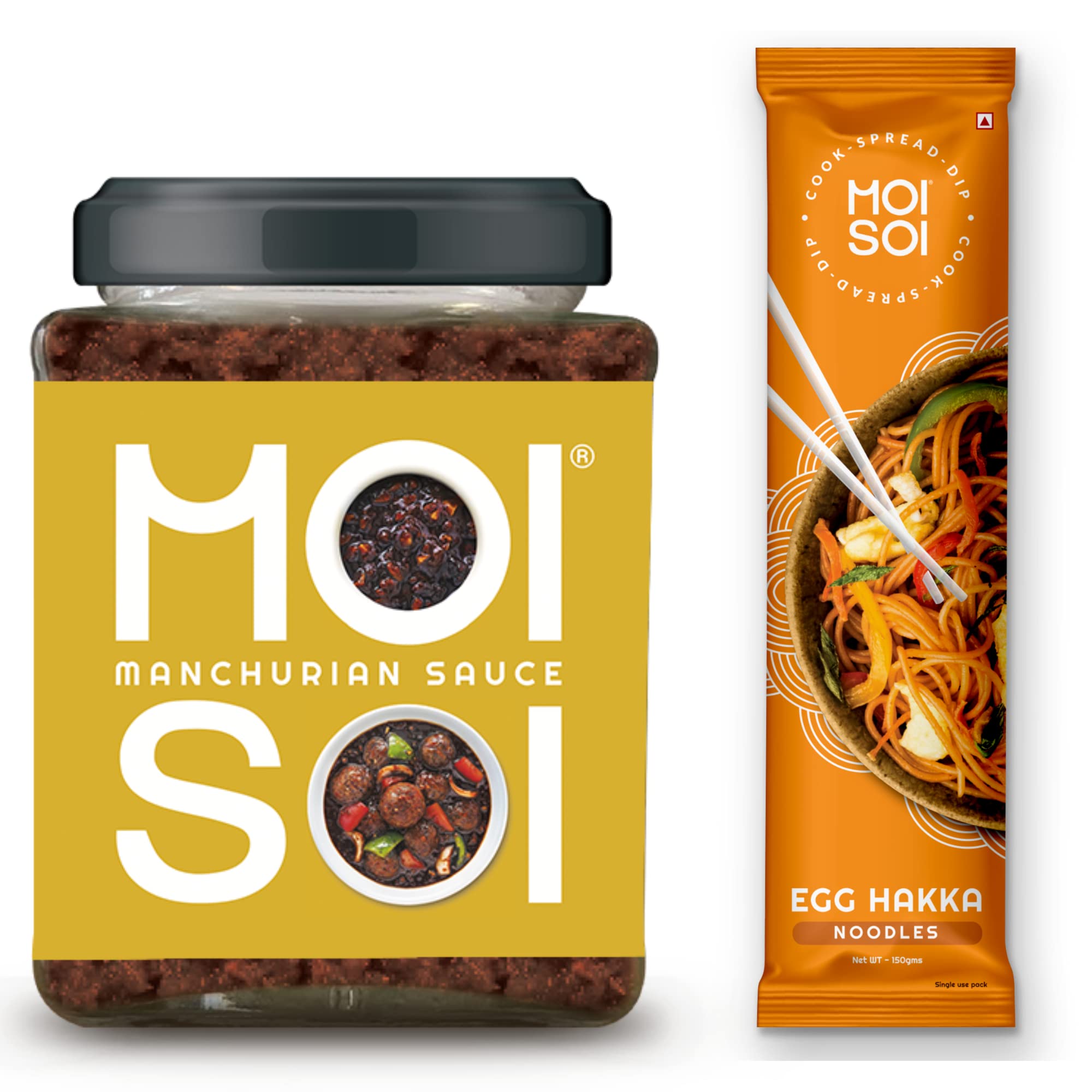 MOI SOI Manchurian Sauce & Egg Hakka Noodles (Value Pack | COOK-SPREAD-DIP)