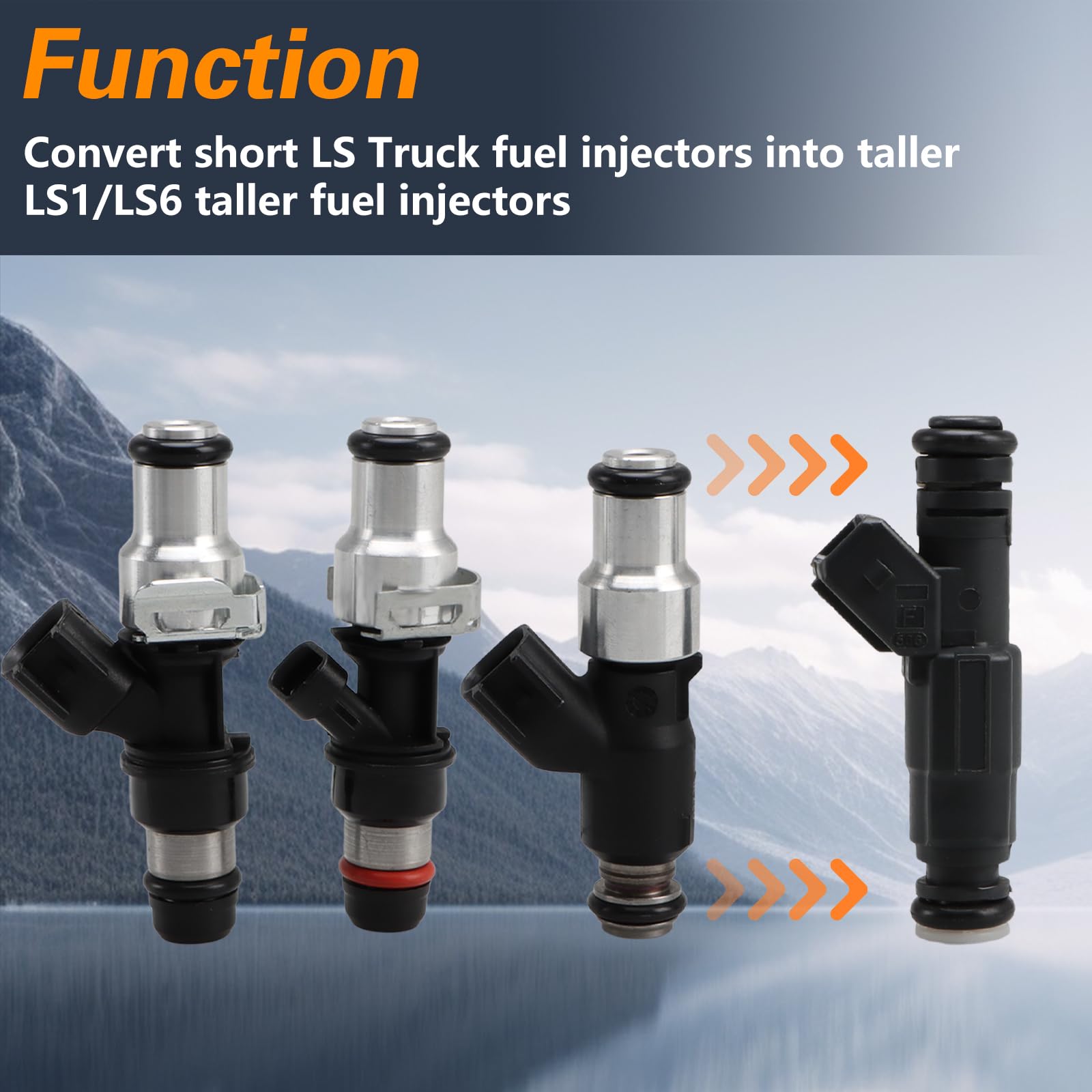 Snapklik.com : FUSCH Set Of 8 Fuel Injector Spacers Convert LS1 Fuel ...