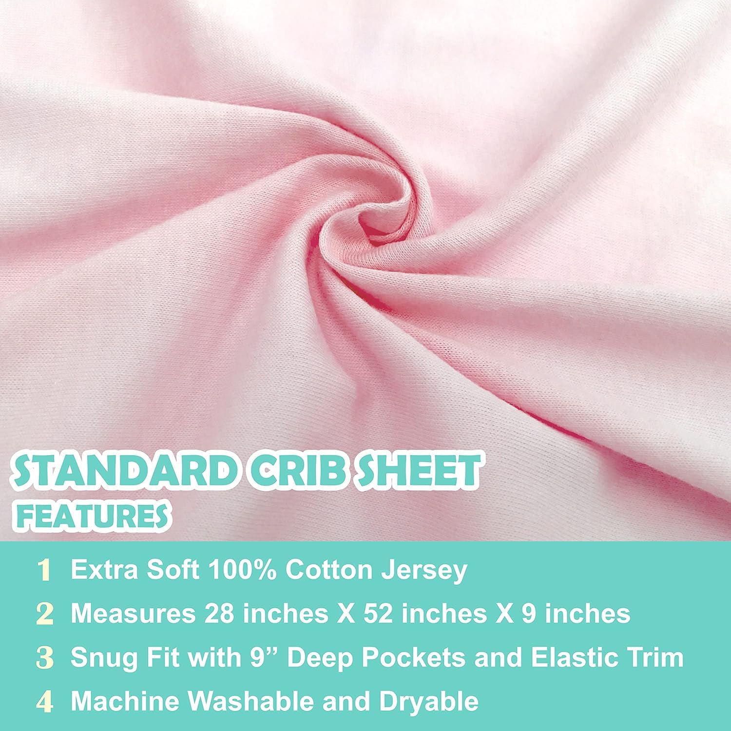 American Baby Company Spannbettlaken für Babybett, 100 % Baumwolle, Jersey, 2 Stück