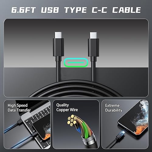 Miniatura 4 de Cargador rápido USB C para Samsung 25 W, cargador de teléfono Android, paquete de 2 bloques de cargador de pared con cable de carga rápida de 6.6