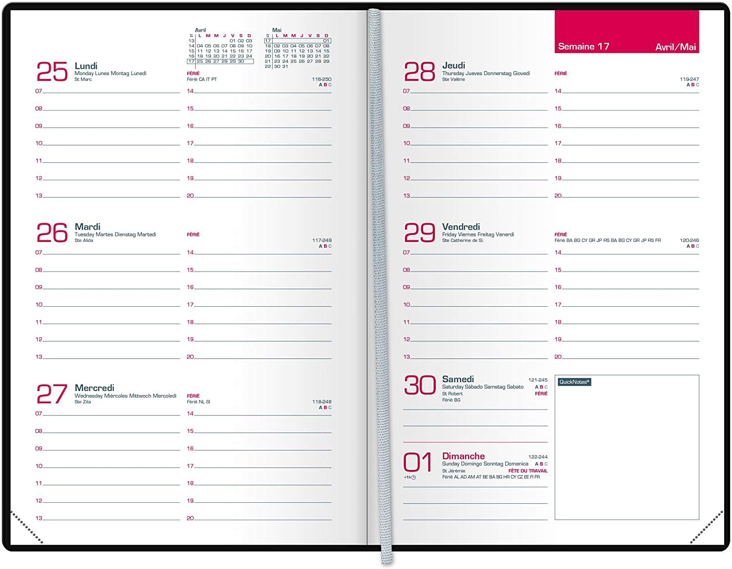 Oxford - Recharge Pour Agenda Semainier de Poche - Dimension 10 x 15 cm - Août 2026 à Août 2027 - Reliure Cousue - Pas de Couverture