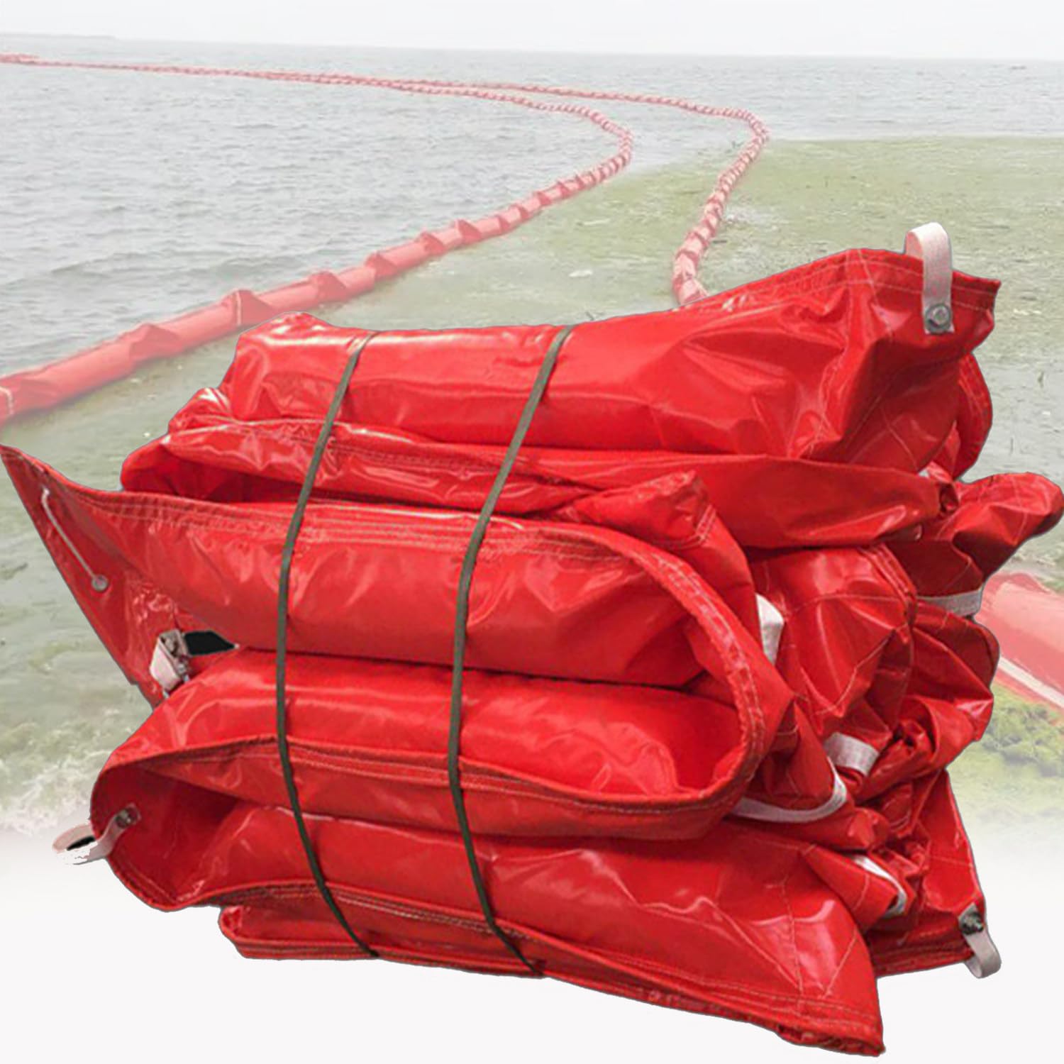 DUANHOZ Interception BarrierSolid Floating Garba Containment,PVC Floating Oil Boom,Flood Barrier,PVC Oil Fence,Flood Bags,Flood Control Fencing,Protect The Water Prevent Pollutio