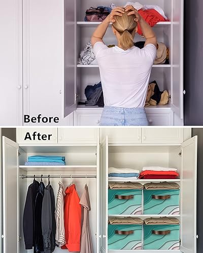 Miniatura 3 de Storage Basket Green Turquoise Modern Geometric Large Foldable Storage Bins with Handles Abstract Beach Waterproof Fabric Laundry Baskets for