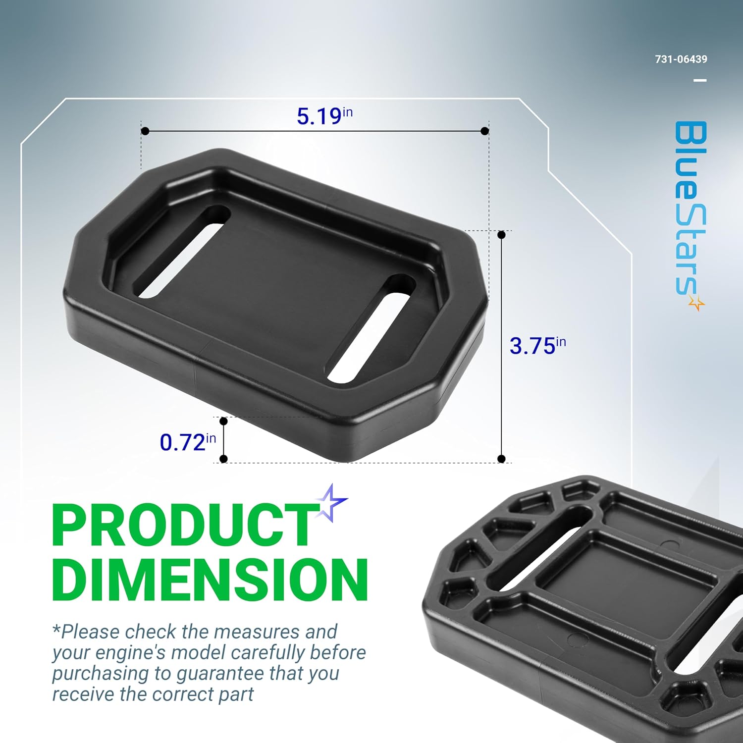 BlueStars 731-06439 Snowblower Skid Shoes Slide Shoe with Mounting Hardware - for MTD Troy-Bilt Yard Machines Craftsman Snow Blower - Replaces 780-934 73106439 Polymer Snowblower Slide Shoe - 2 Packs