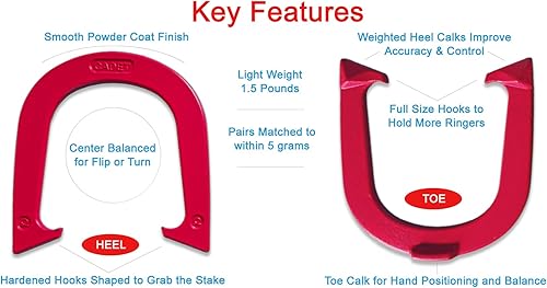 Miniatura 12 de Herraduras ligeras para lanzar cadetes – NHPA sancionado por juego de torneos – acero forjado – un par (2 zapatos)
