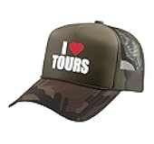 I Heart, I Love Tours Trucker Hat with Adjustable Mesh Back