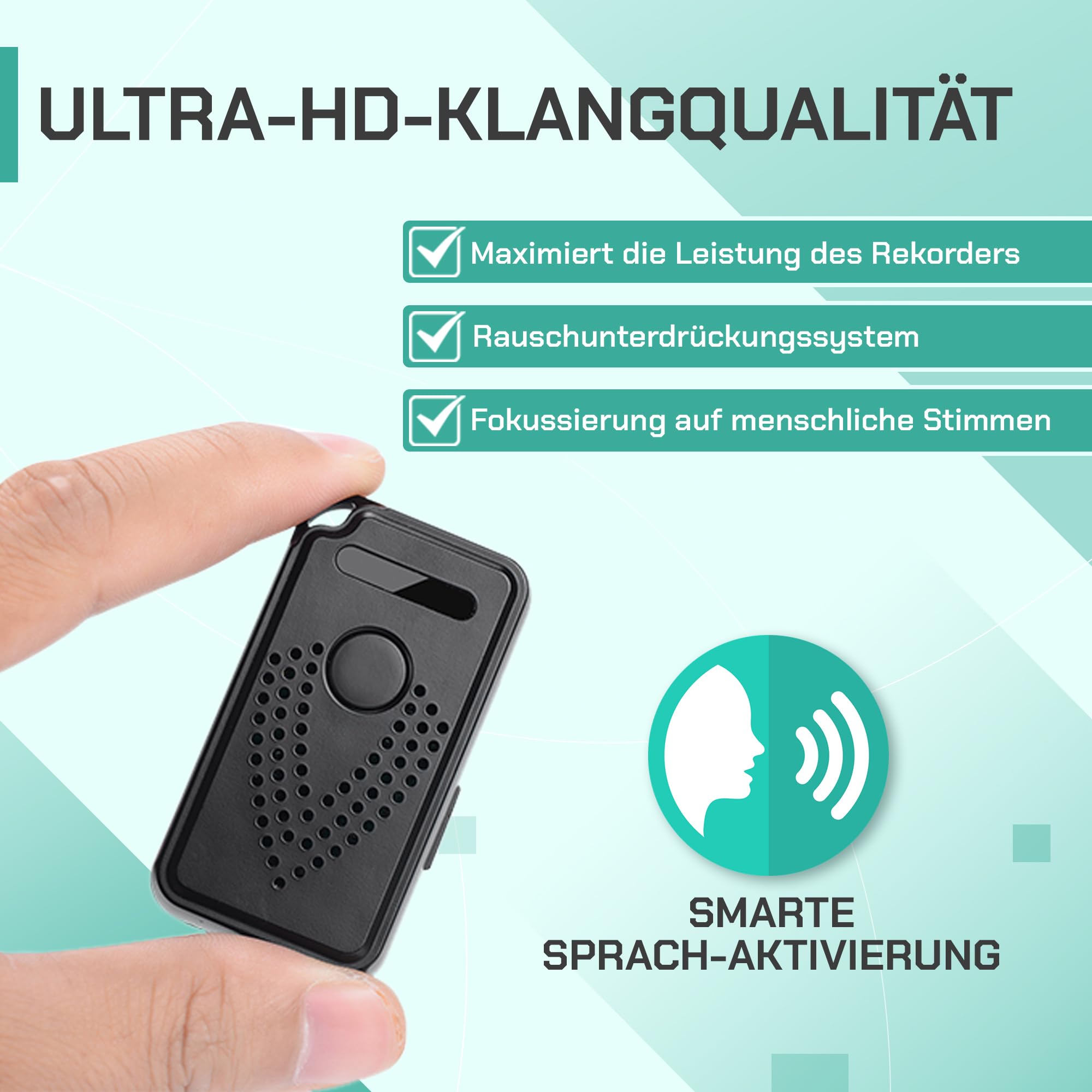 Professioneller digitaler Diktiergerät, aktiviert über Internet-WLAN, FlyRec, unbegrenzte Entfernungssteuerung für Unterricht und Memos – Audio-Recorder mit intelligenter App