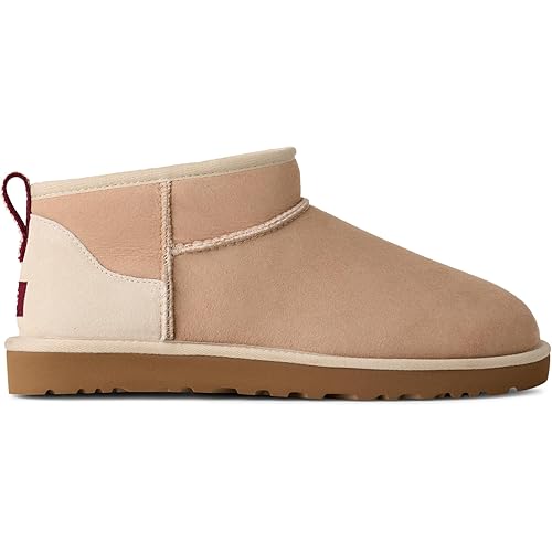 UGG Men's Classic Ultra MINI Fashion Boot, Driftwood/Biking RED, 9