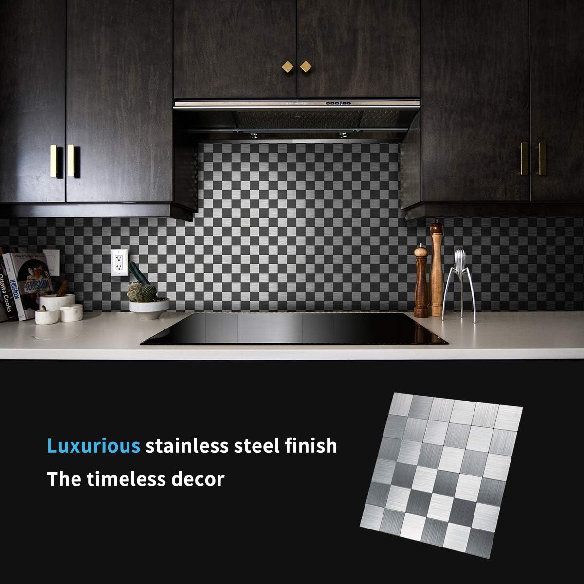 Art3d Peel and Stick Mosaic Tile, Kitchen Tile for Backsplash (1-Sheet, 12"x12")