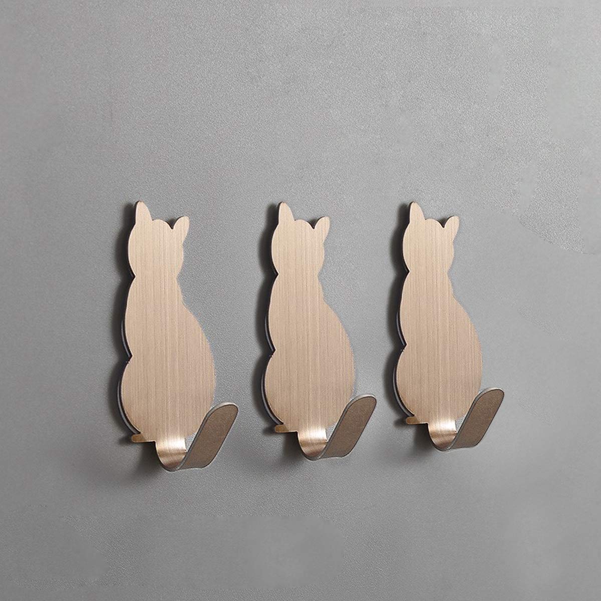 Genérico Toallero Ganchos para Toallas autoadhesivos Ganchos para Albornoz Ganchos Decorativos Ganchos de Pared creativos para Gatos Acero Inoxidable Soporte para Toallas de baño Cocina Ganch