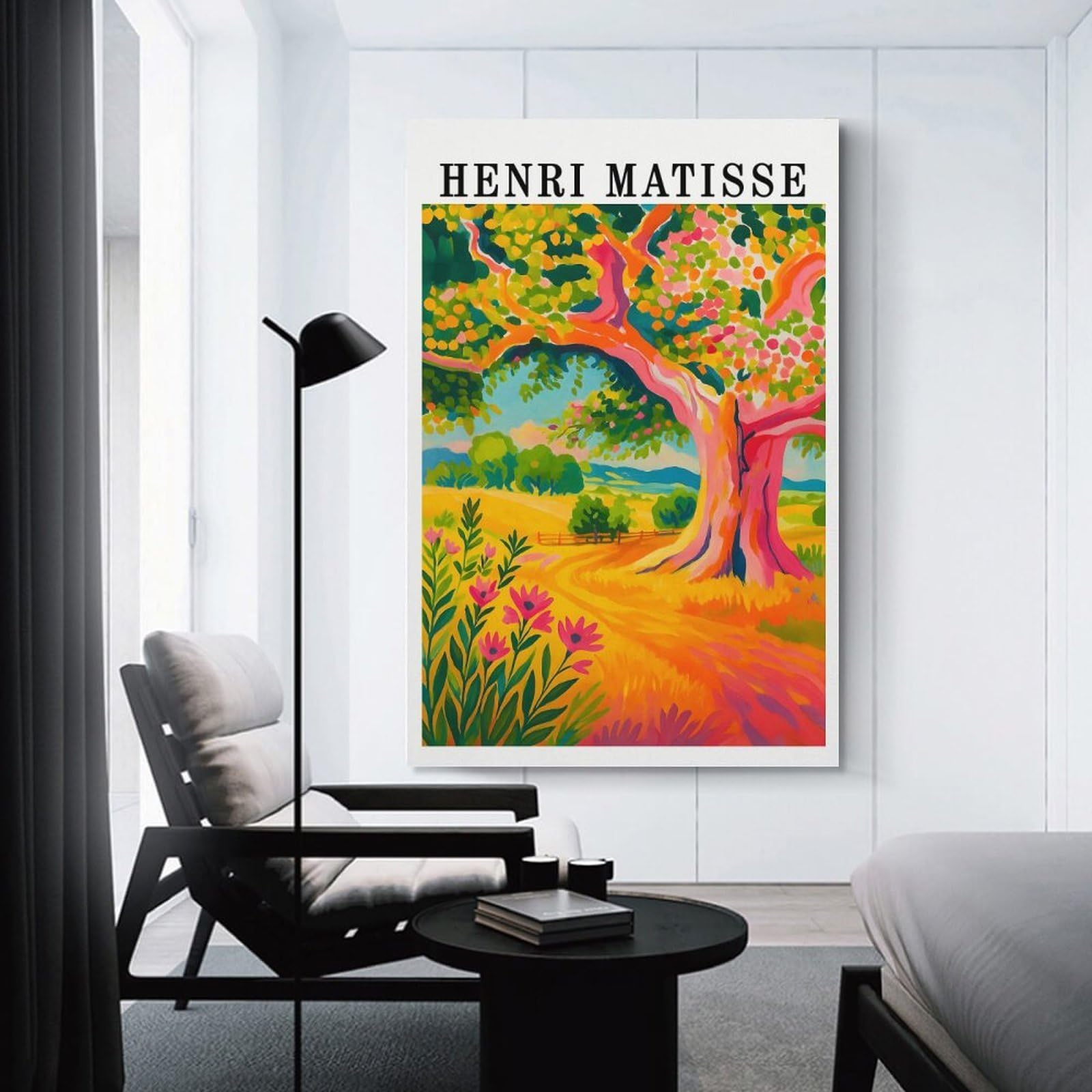 Junmoney Henri Matisse Landscape Painting Room Decor Wall Art, 24x36inch(60x90cm), for Hallway, Lounge Or Guest Room, Gift Idea for Housewarming And Birthdays