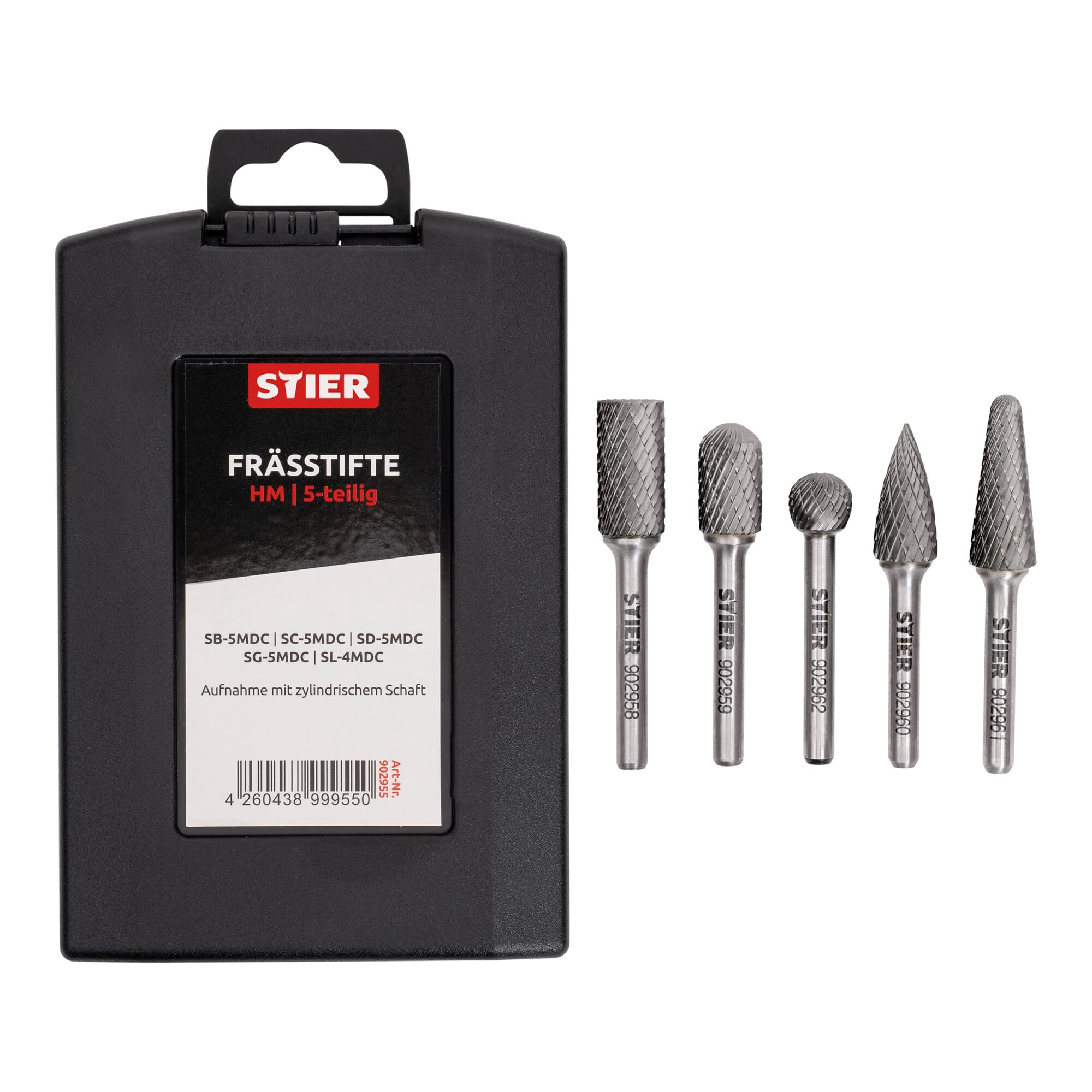 STIER Set di frese rotative, 5 pezzi