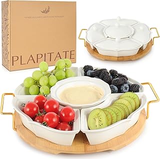 Party Serving Trays and Platters, Ceramic Lazy Susan Serving Tray with D...