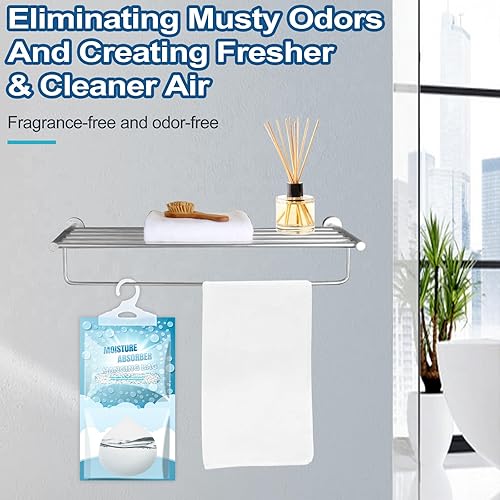 Miniatura 5 de Paquete de 12 absorbentes de humedad colgantes  Bolsas deshumidificadoras sin fagrance, 8.11 onzas, elimina la humedad y los olores, paquetes