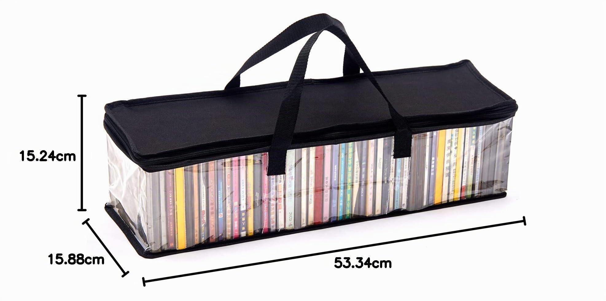 Imperius Sac de Rangement pour CD, Portable en PVC Transparent, résistant à l'eau avec poignées, chacun Peut contenir 48 CD, Sac de Transport en Plastique Transparent pour Albums/Jeux/Musique/Livres