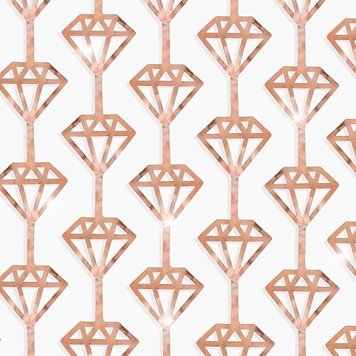 KatchOn, Cortinas de papel de aluminio con diamantes de oro rosa, paquete de 2, cortinas de fondo de diamantes | Decoraciones de fiesta de mezclilla