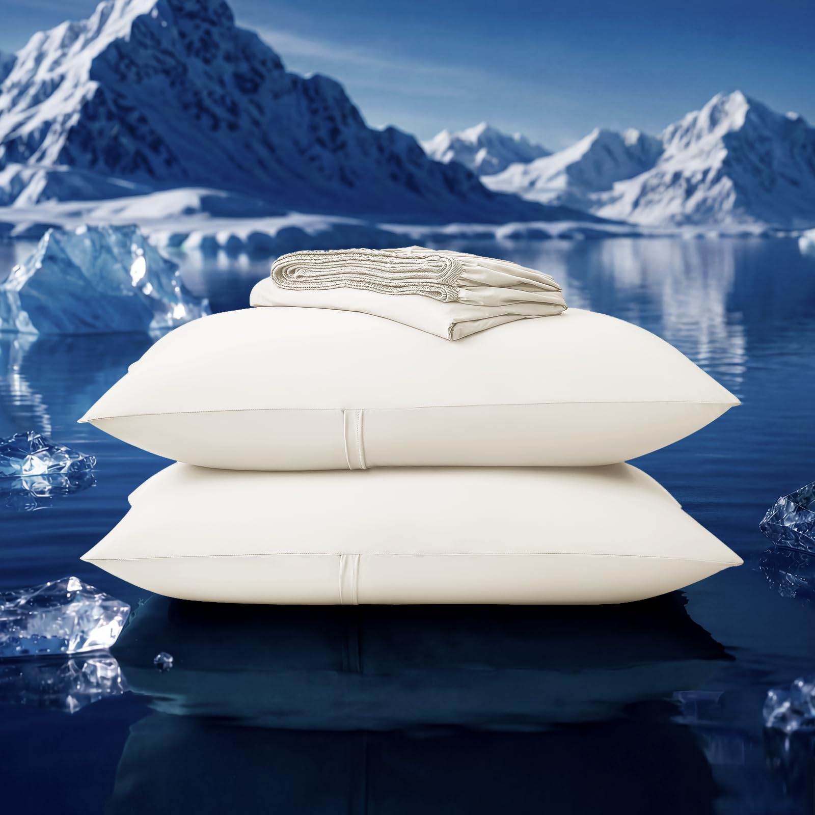 Drap-housse rafraîchissant ivoire Dream Valley pour un sommeil d'été paisible