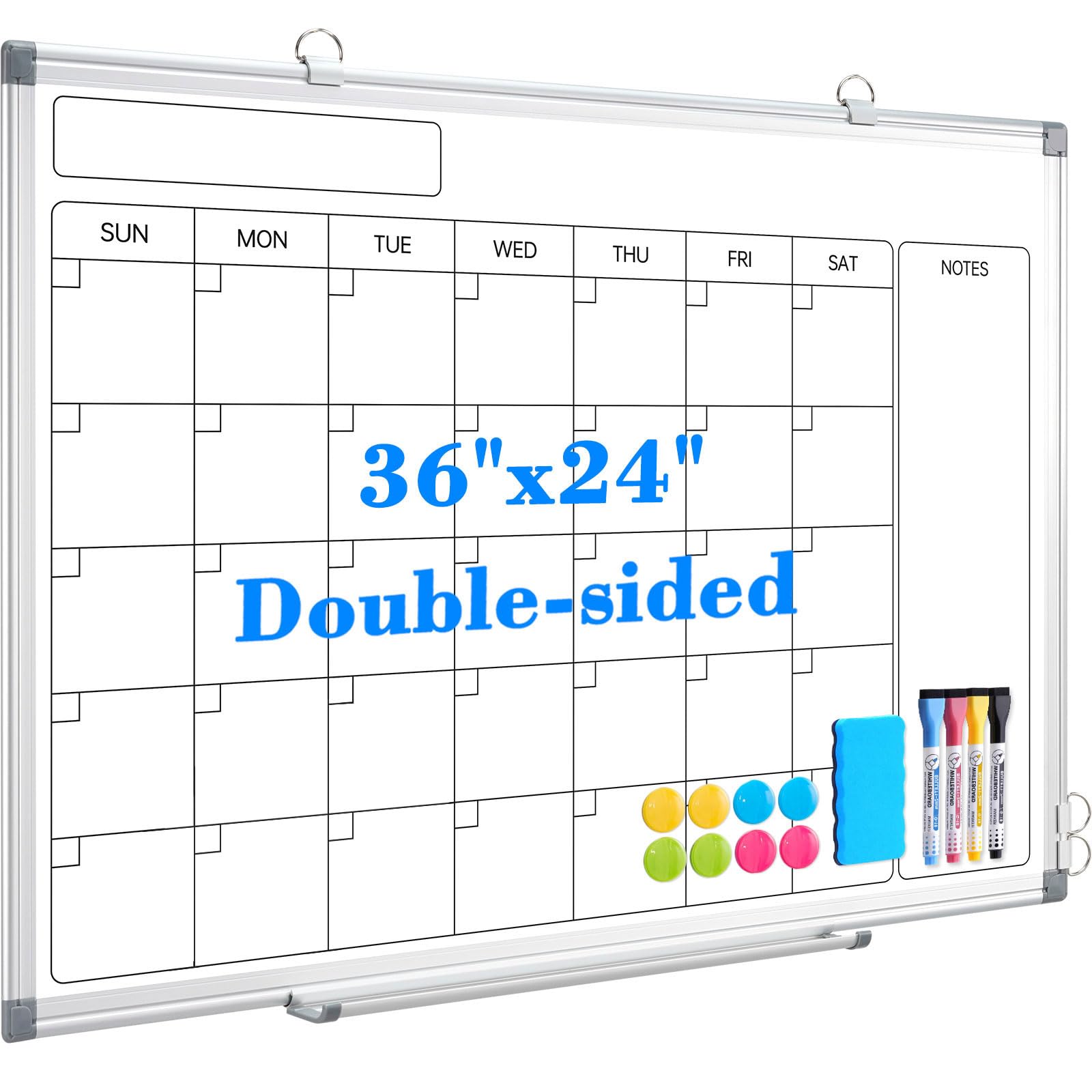 Calendario mensual en seco de 36 x 24 pulgadas para resolver la falta de espacio