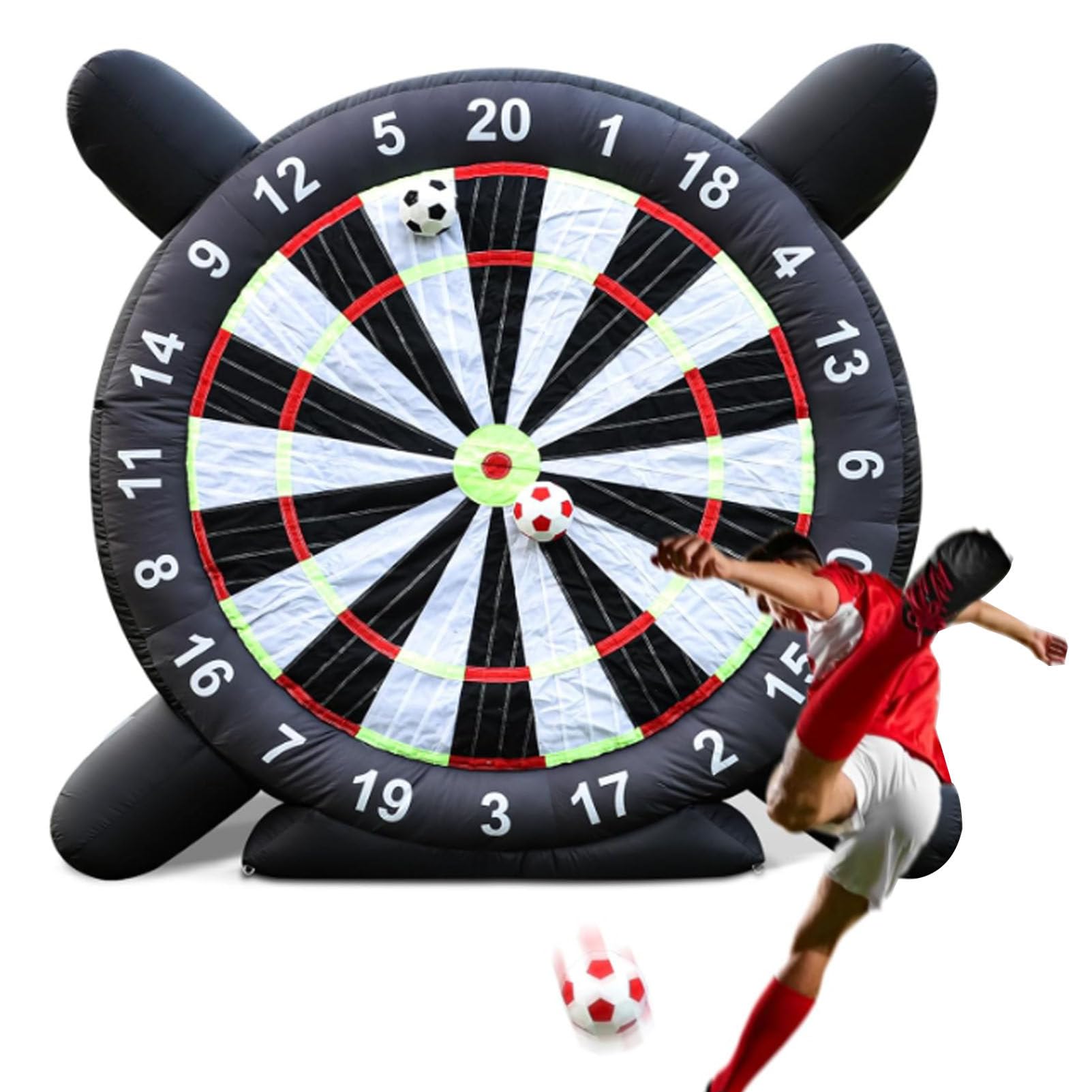 Oiyekntd Inflatable Soccer Dart Board Kick Dart Board, Outdoor Giant Inflatable Football Dartboard Game Portable Soccer Training Aid with 8pcs Soccer Balls Blower ﻿ C-4M/13FT