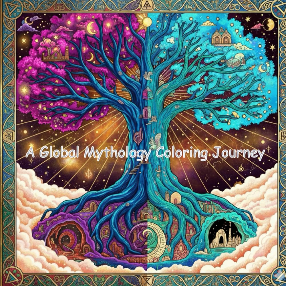 A Global Mythology Coloring Journey: 50 Intricate Coloring Pages of Mythical Creatures & Divine Beings from World Cultures for Teens & Adults to Inspire Relaxation and Relieve Stress