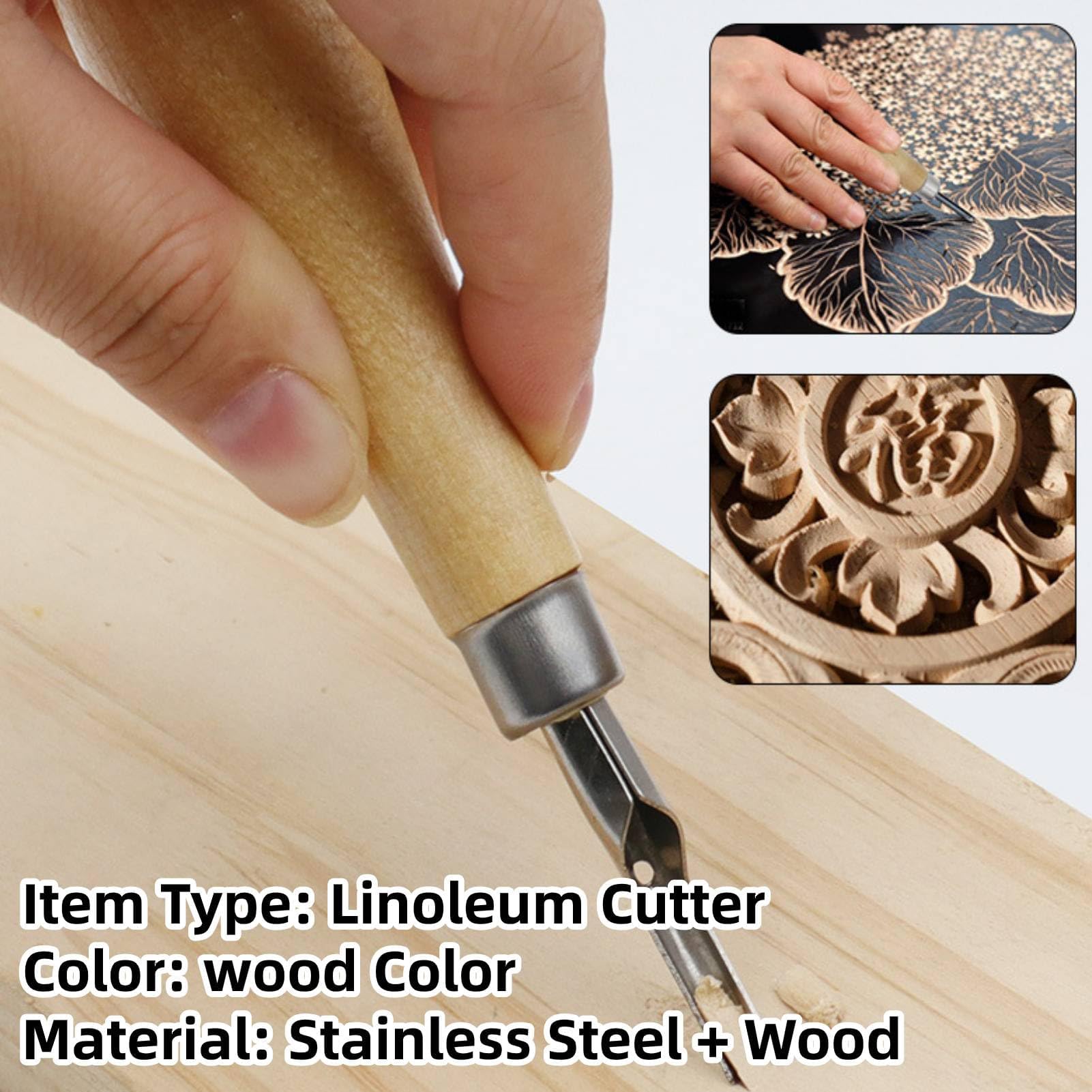 2 Set Kit di taglierine per linoleum, strumenti per intagliare linoleum per stampa a blocchi, include 10 testine di taglio, 2 maniglie e 2 strumenti per intagliare timbri in legno