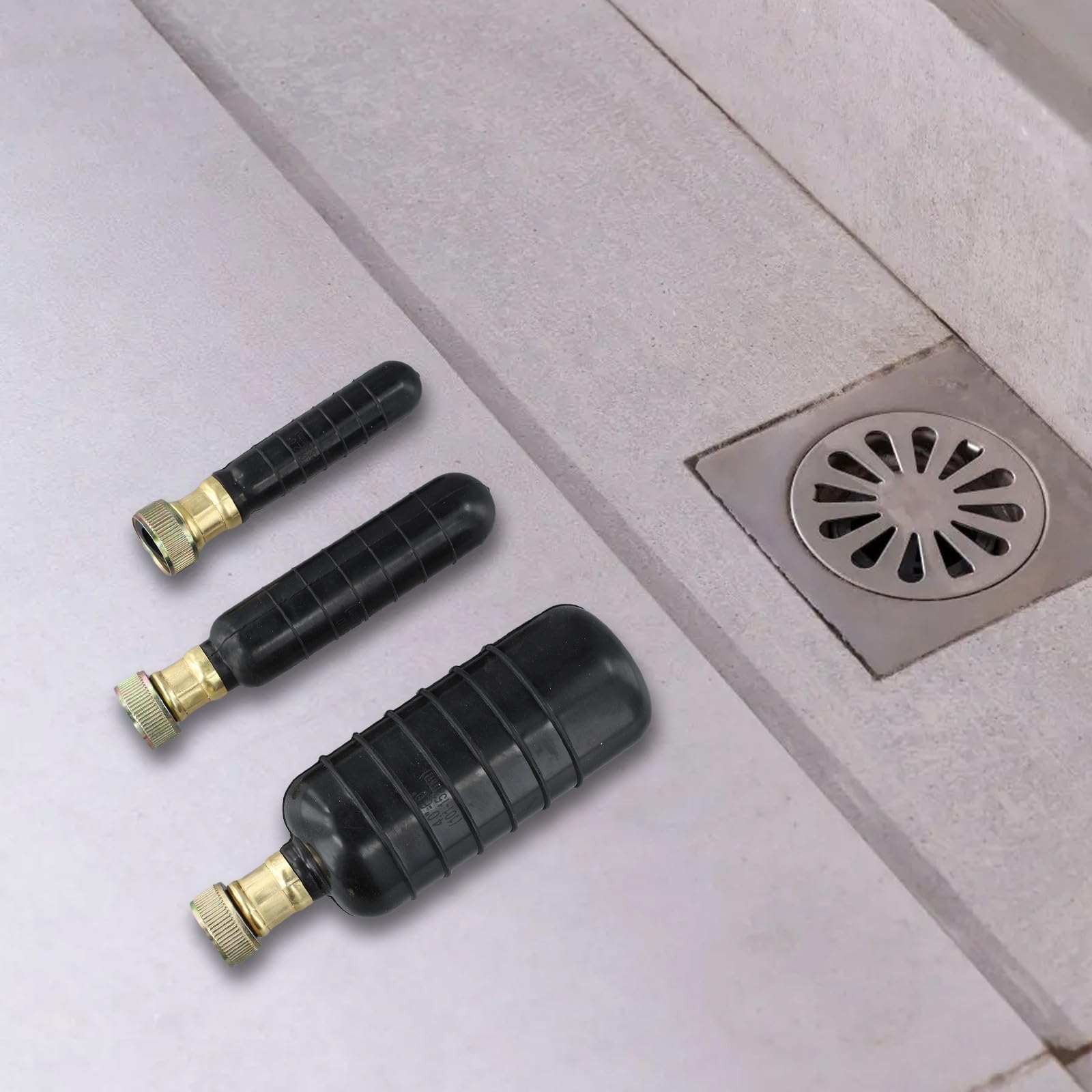 Confezione da 3 kit di vesciche di scarico per tubi di diametro da 1 a 15 cm, kit di vesciche di scarico in gomma per lavandini, docce e scarichi di piscine