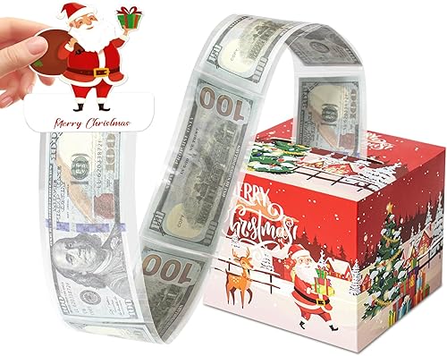 Vista 29 de Caja de dinero para regalo en efectivo, caja de regalo de Feliz Navidad, caja de regalo sorpresa, caja de dinero con soporte para dinero en efectivo