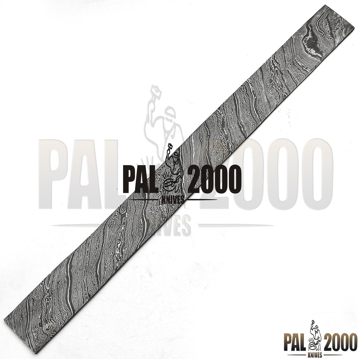 PAL 2000 KNIVES Handmade Damascus Steel Bar - Custom Damascus Steel Billet, Blank Blade - 10"x5"x5mm - (9939)