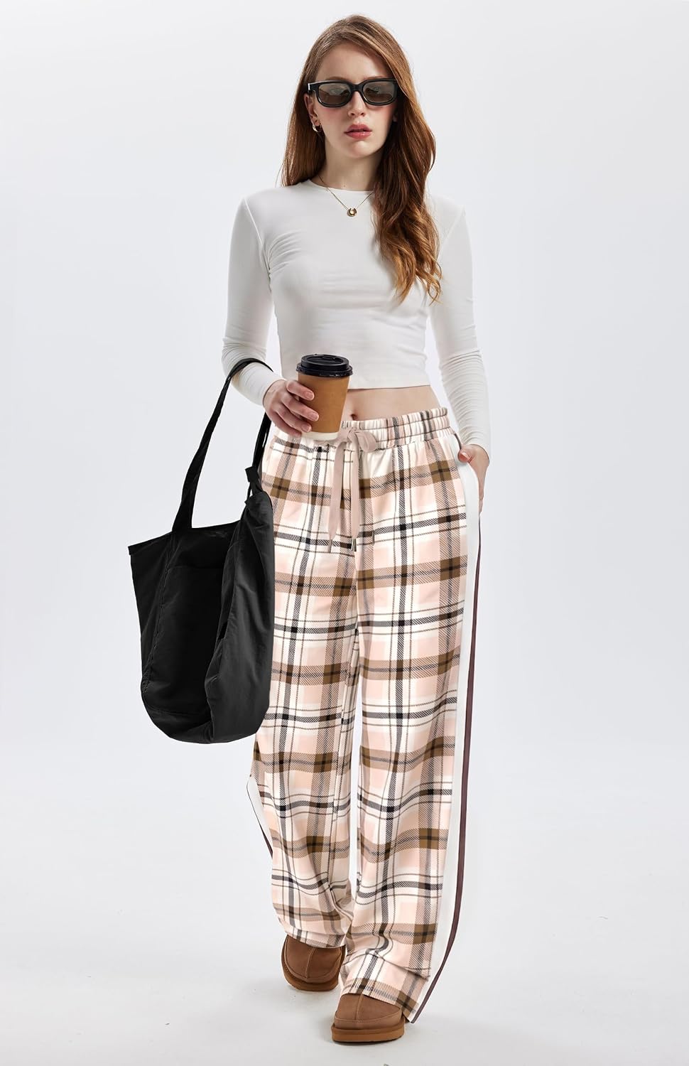 Sampeel Womens Sweatpants Fall Outfits Wide Leg Lounge Pants with Pockets