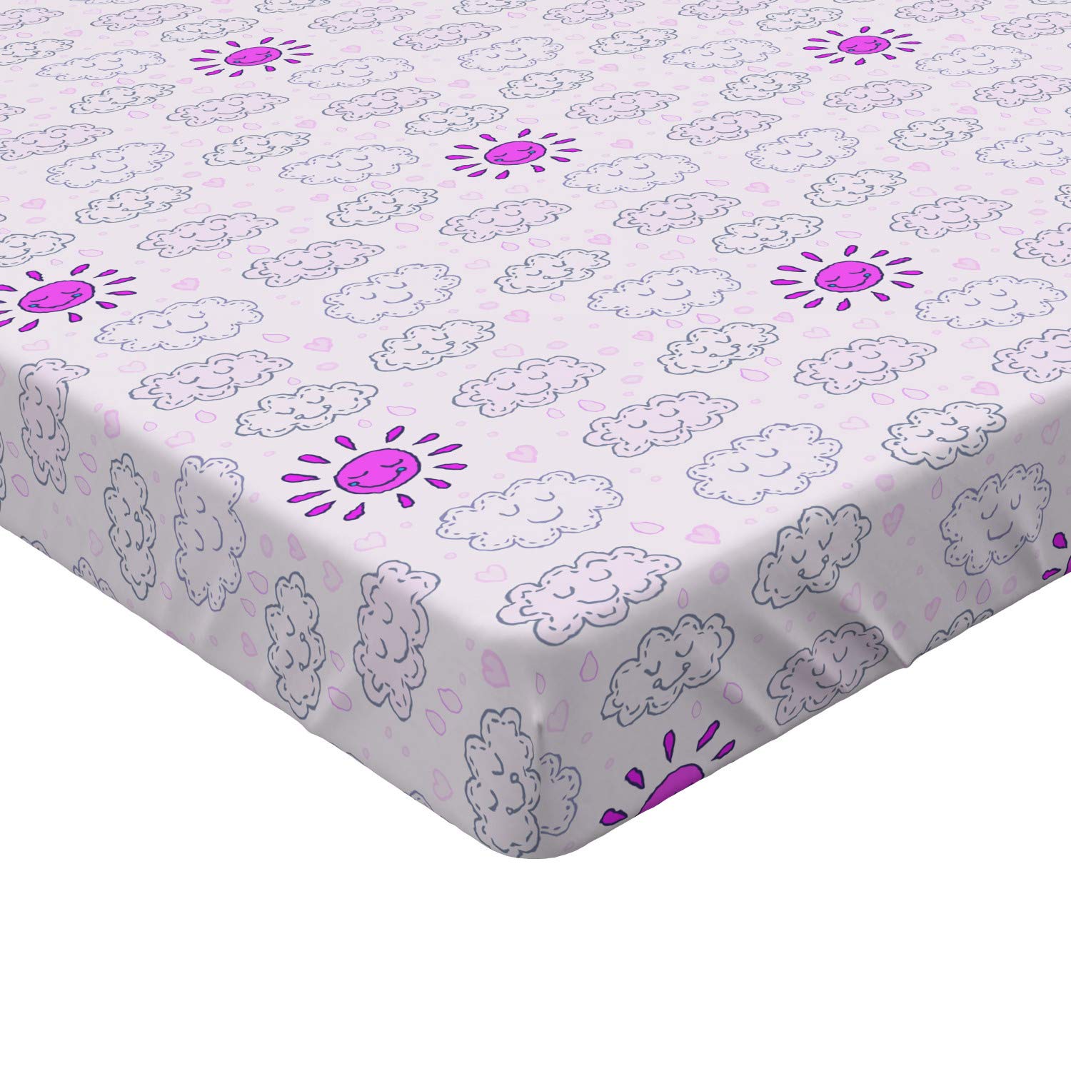 ABAKUHAUS Lenzuolo Con Angoli In Microfibra Rotondo - 90x200 Cm, Design Astratto Goccia Di Pioggia, Nero E Rosa, Morbido E Lavabile