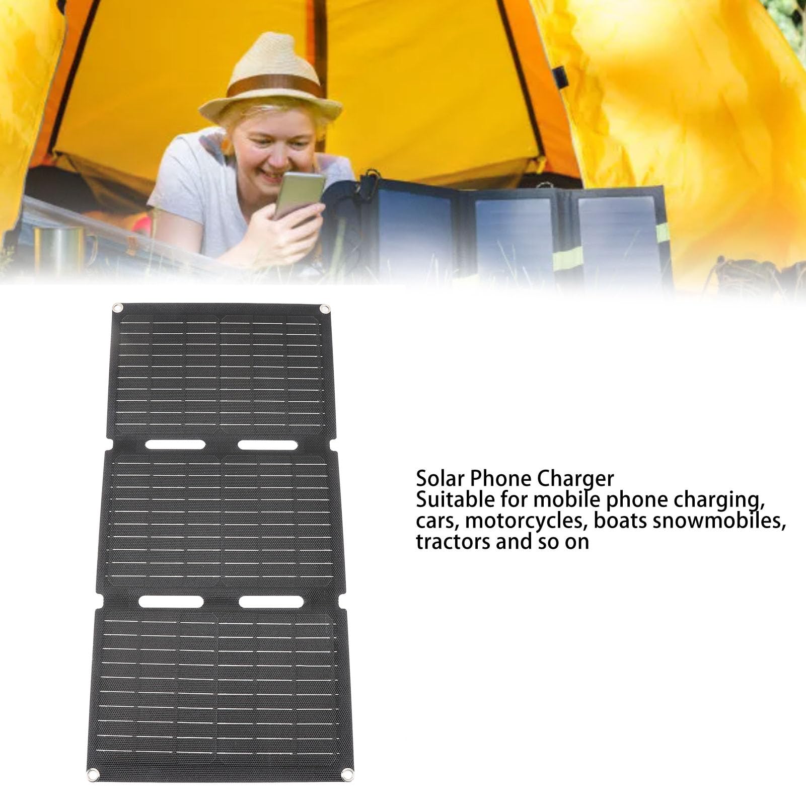 Eujgoov Alta Efficienza di Conversione 60W Kit di Pannello Solare Portatile Doppia USB Type C DC Output per il Silicio Monocristallino Esterno di Emergenza
