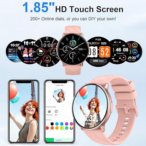 Miniatura 6 de Relojes inteligentes para hombres y mujeres, reloj inteligente con pantalla táctil HD de 1.39 pulgadas con llamadas Bluetooth y función de