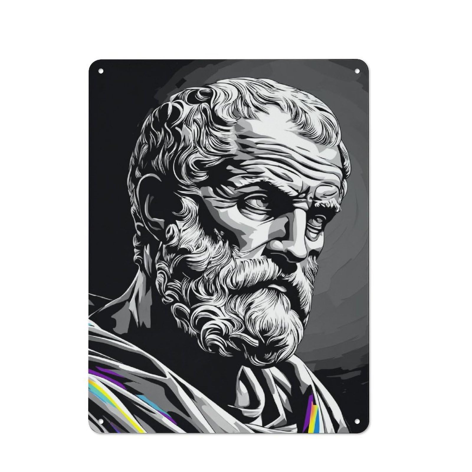 Metal Sign 40x30cm with Philosopher's Wisdom Timeless Insights -5 for Hallway Wall, Rustic Decor, for Wall Display Collectors