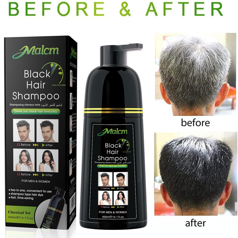 Instant Black Hair Shampoo 14.1 fl oz (400 ml), gentle botanical