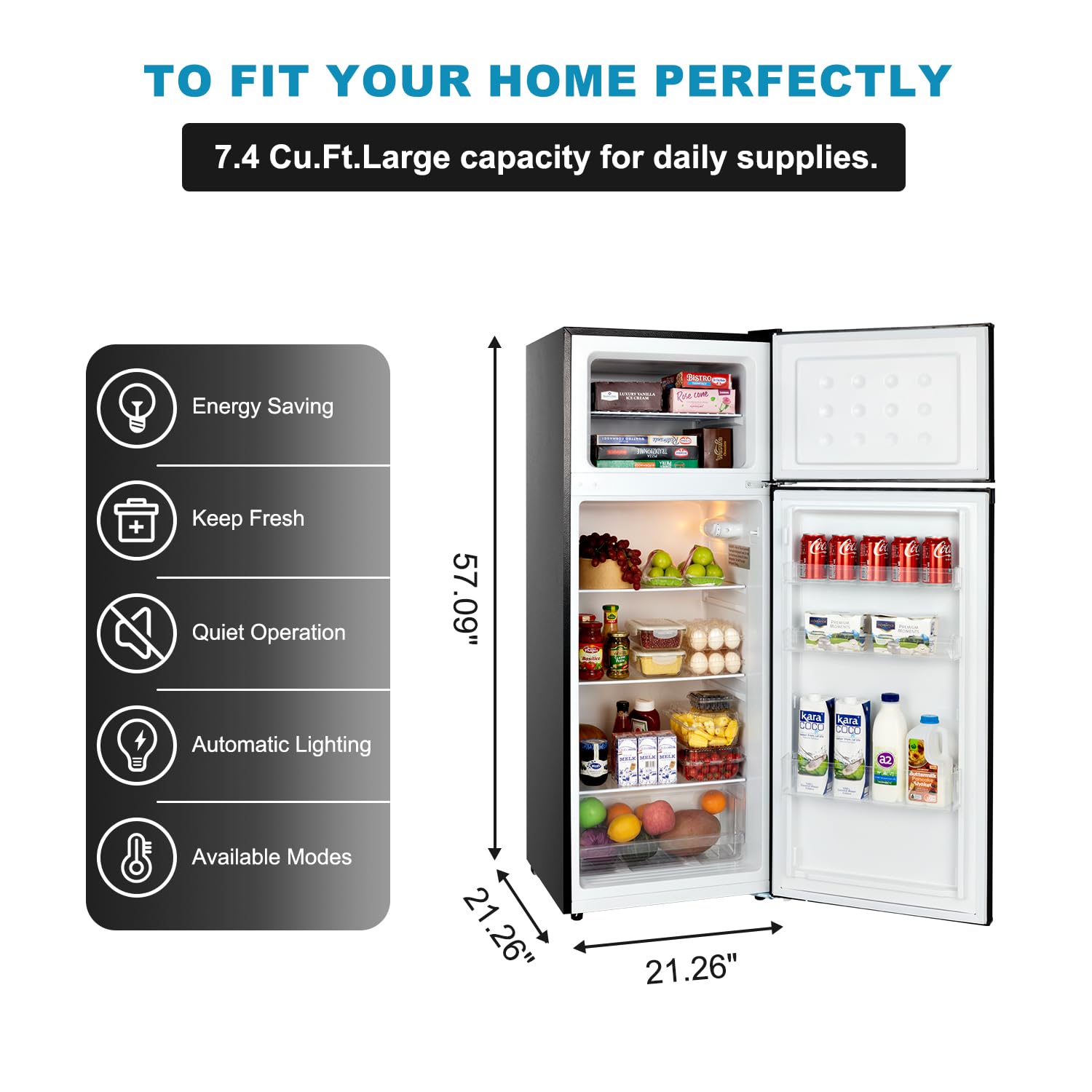 【T】冷蔵庫 Amazon.com: Frestec 7.4 CU' Refrigerator with Freezer, Apartment