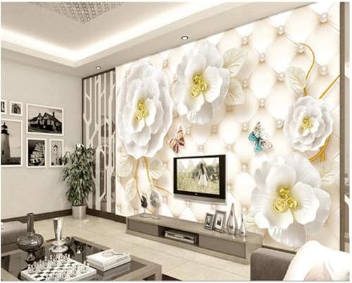 Adhesivo mural de pared 3D papel tapiz de pared para sala de estar sofá dormitorio joyería rosa TV personalizable cualquier tamaño papel tapiz de