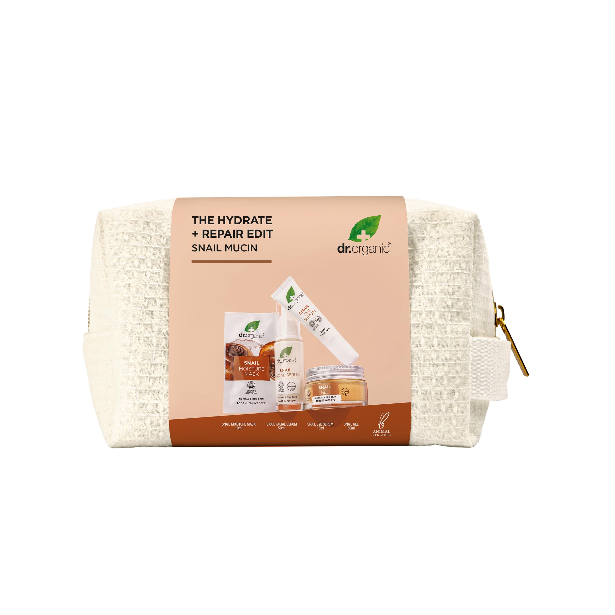 Dr Organic - Snail Mucin The Hydrate & Repair Edit - Women's & Men's Skincare - Healthy-Ageing Regime - Vegan, Cruelty, Paraben & SLS Free - 10ml, 50ml, 15ml, 50ml - Bundle
