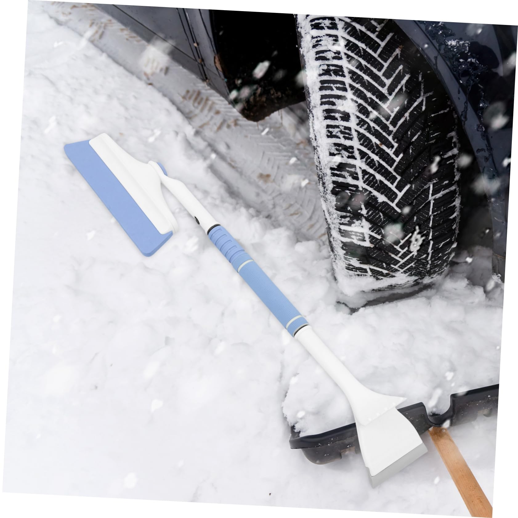 Raspador de Hielo y Cepillo de Nieve Extensible para Coches SUV, Elimina Hielo y Agua, Prevención de Vaho, Limpieza de Parabrisas