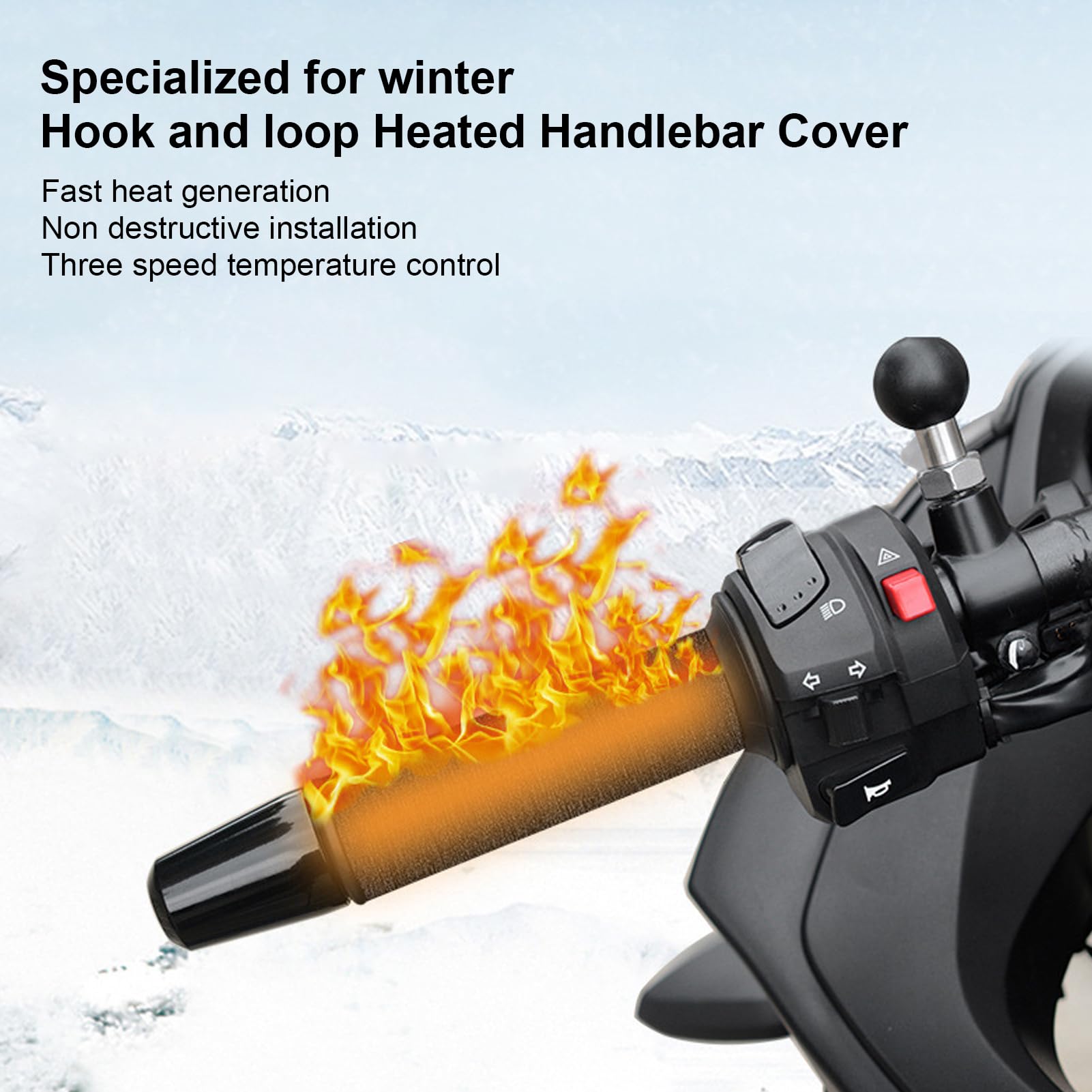 Verwarmde handgrepen voor motorfietsen | Verstelbare verwarmde handgreep voor motorfietsen, winter elektrische USB verwarmde stuurhoes hitteslinkbaar verwarmingsmiddel voor elektrische fietsen Verwarmde handgrepen voor motorfietsen | Verstelbare verwarmde handgreep voor motorfietsen, winter elektrische USB verwarmde stuurhoes hitteslinkbaar verwarmingsmiddel voor elektrische fietsen