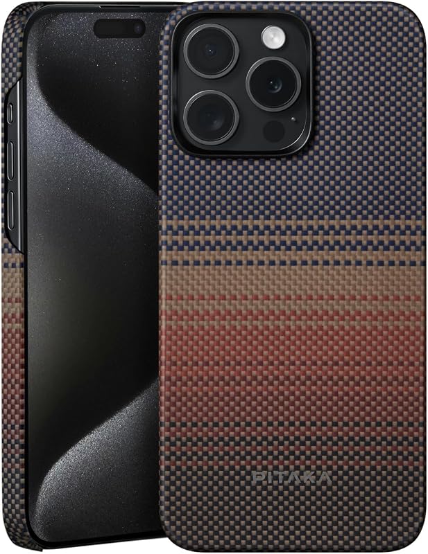 pitaka iPhone 15 Pro Max Tok MagSafe Kompatibilis, Ultra Vékony Aramid Szálból Készült Védőtok Kamera Védelemmel